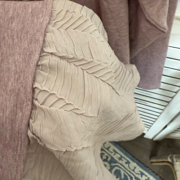 LOGO LOUNGE Women's PLUS 2X Long Sleeve Front Tie Cardigan Top Purple Fairy - Picture 10 of 15